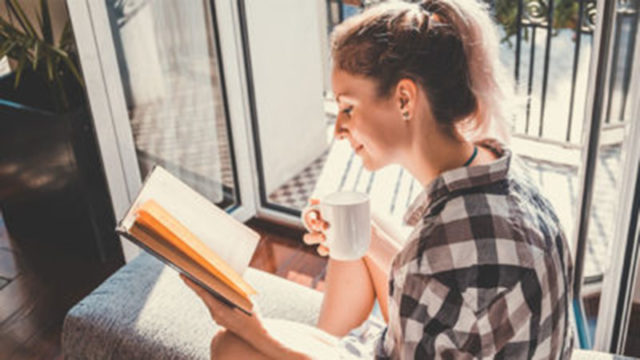 Woman reading a book