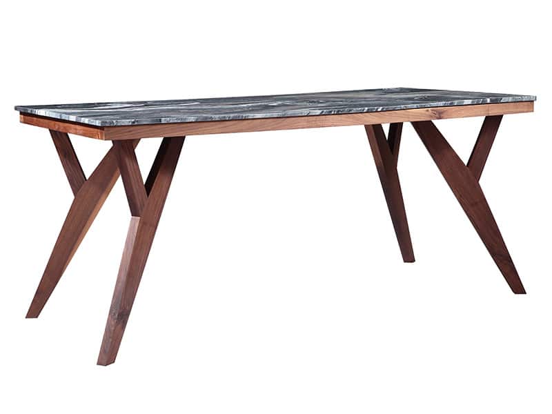 OM-Karlo Desk - Green Purple Marble with American Walnut base L170 D80 cm $15565, horizon plaza