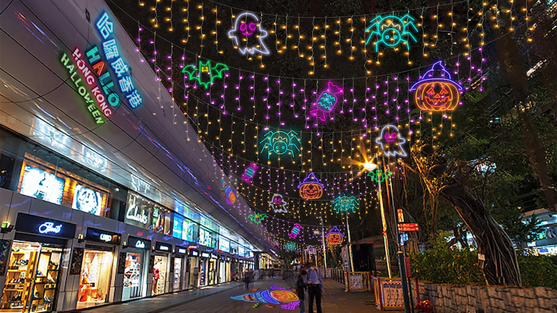 Halloween in Hong Kong lights