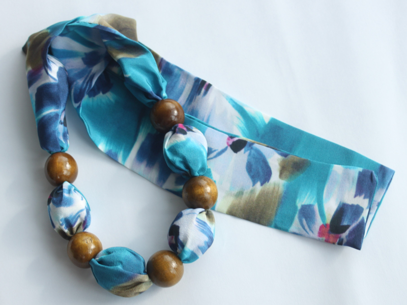 Carolyn Waweru Jewellry Teal wood necklace