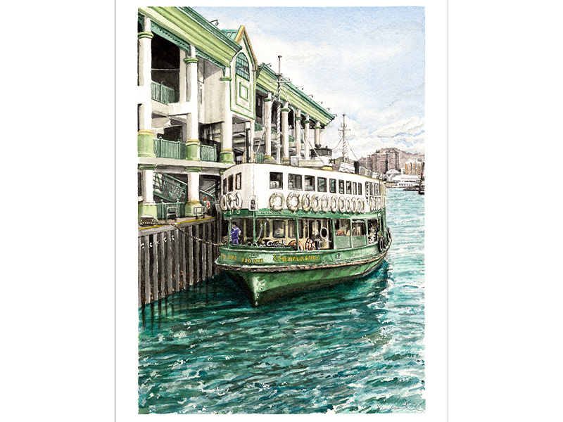 The Star Ferry in Hong Kong by artist Richard Crosbie