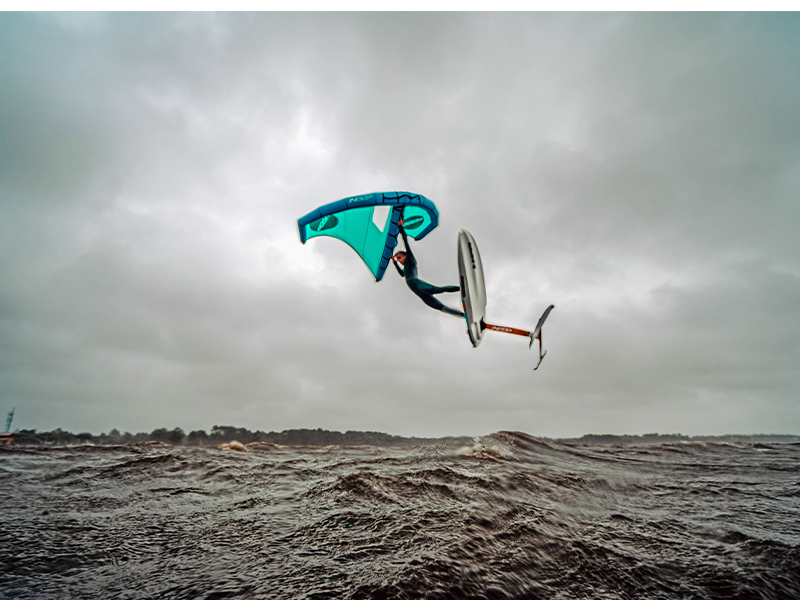 Water sports - wing foiling jump