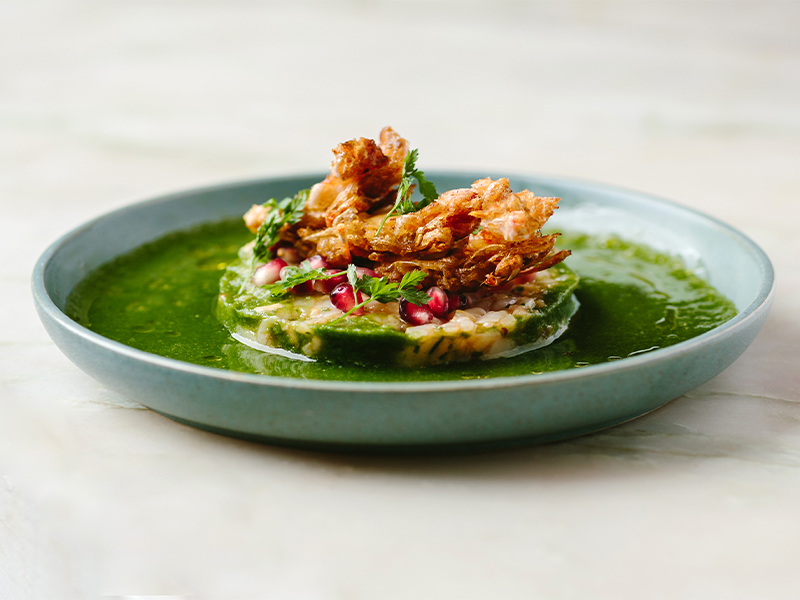 Dish at Pondi restaurant in Hong Kong by head chef George Kwok