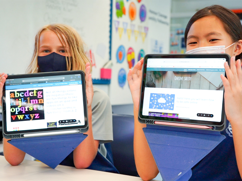 Internet safety - students at Harrow HK with ipads