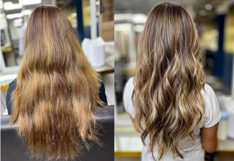 dry and frizzy hair treatment at Glow