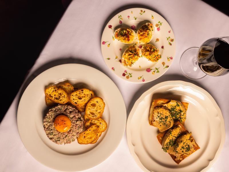 Oeufs Mimosa, Steak Tartare, Pate de Foie de Volaille_JP - french bistros