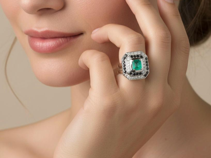 Zaha et Cetera emerald ring