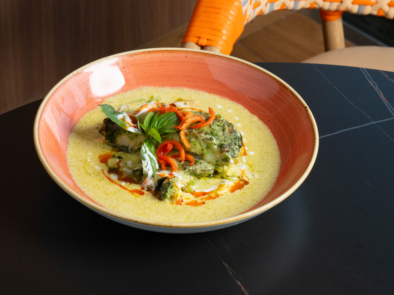 O’Thai Halibut in Green or Red Curry