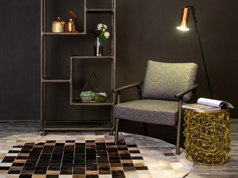 RODD shelf & ROPE lounge chair - living room ideas for a small room