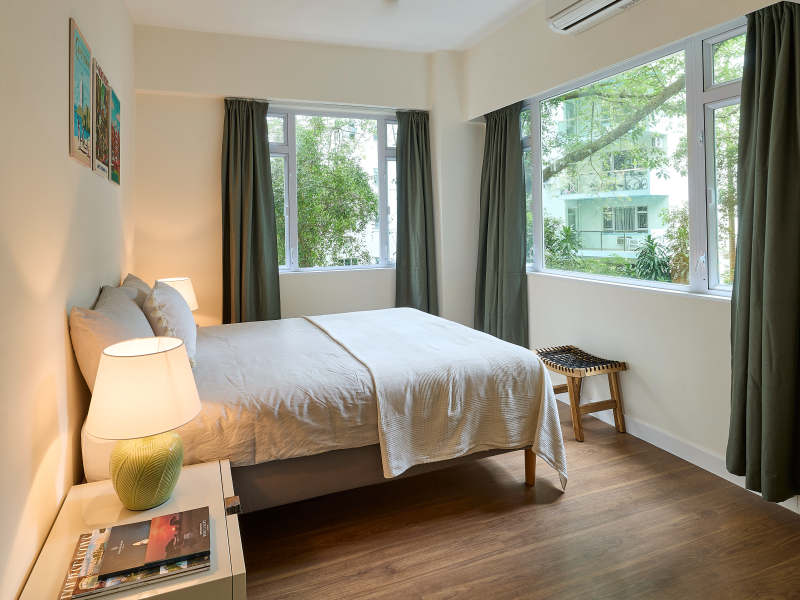 bedroom of a apartment in conduit road