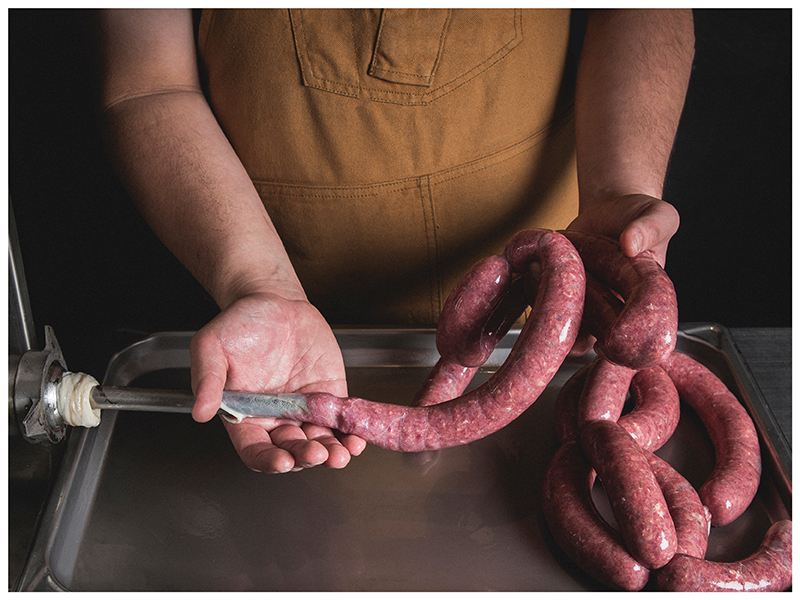 A sausage-making masterclass at Feather & Bone