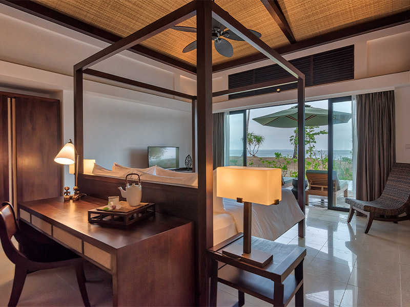 Wooden Bed Bintan family friendly resort