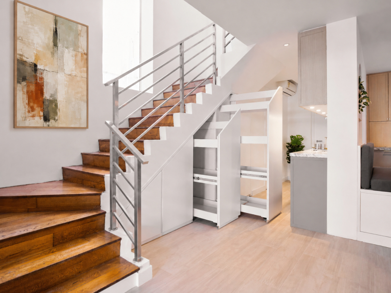 Stairs and Storage design B Squared Design