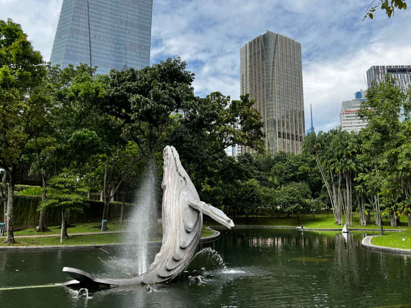 Jogging and walking in KLCC park
