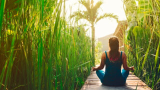 exercising outdoors - yoga