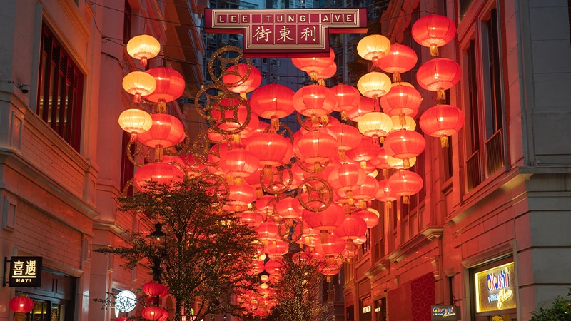 Lee Tung Avenue and flower markets